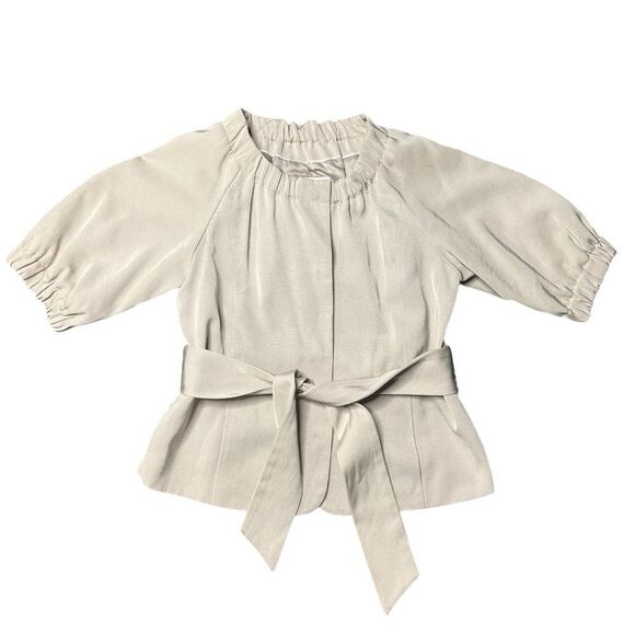 Banana Republic Retro Belted Half Sleeve Snap Front Jacket Size 2 - Picture 1 of 14